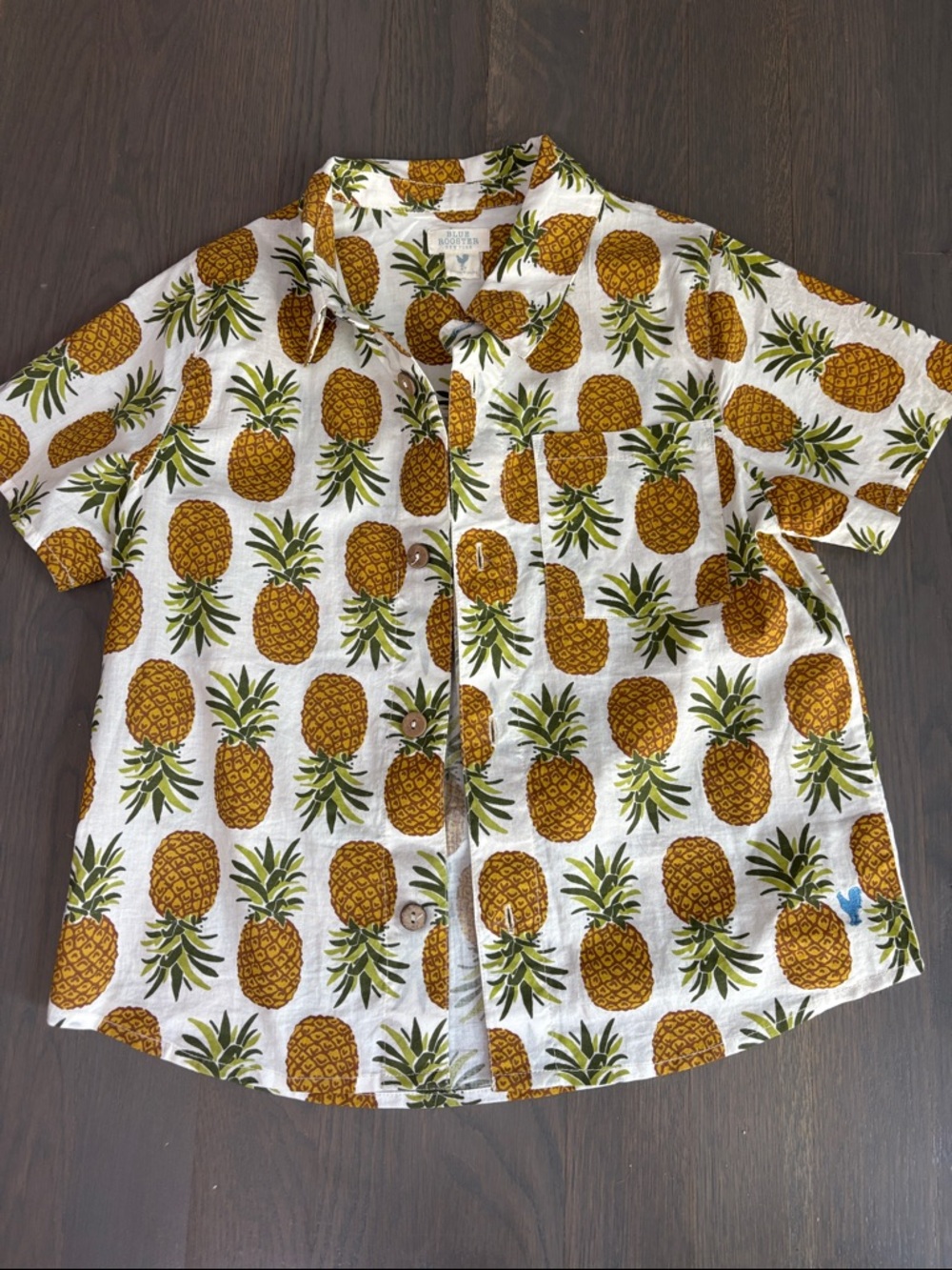 Button up size 6 EUC blue rooster/pink chicken